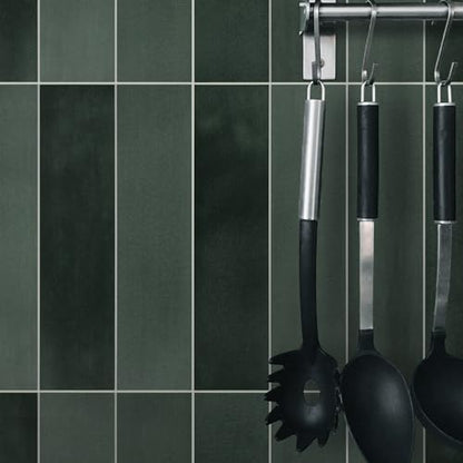16-Sheet Peel and Stick Backsplash Tile, 9" x 9" Stacked 3D Handmade Looks Square Self Adhesive Wall Tiles for Kitchen Bathroom, Green Mixed - color: Green Mixed, size: Stacked