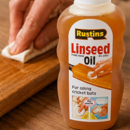 Rustins Pure Natural Raw Linseed Oil 300ml | 10.1 Fl. Oz.