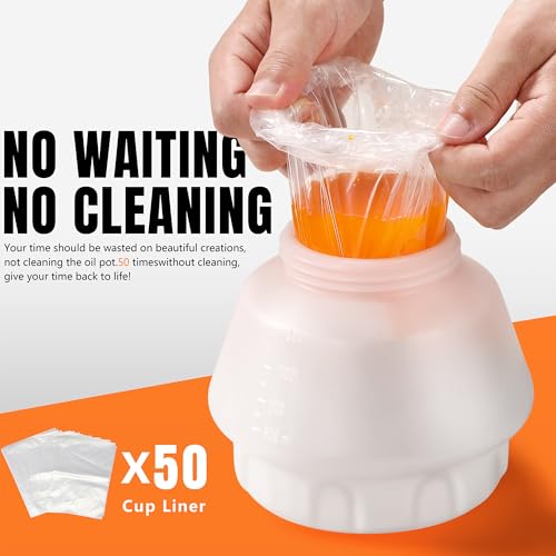 Paint Sprayer with 50PCS Disposable Cup Liners & Replacement Dual-Gun, Electric HVLP Sprayer for House Painting: Furniture, Cabinet, Fence, Door, with 3 Patterns, 8 Nozzles & Quick-Clean kit - color: AC-Orange