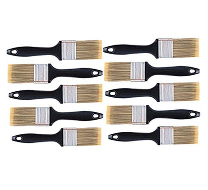 2 Inch Flat Paint Brush Set,10 Pack Chip Brushes for Stain,Trim & DIY - color: Black 10 Pack