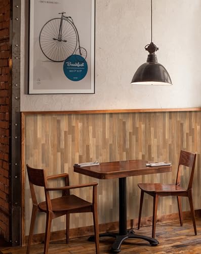 MelunMer Wood Peel and Stick Wallpaper Wood Plank Contact Paper 15.7”×393” - color: Brown, size: 15.7" x 393"