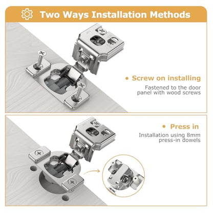 Furniware 50 Pieces 1-1/4" Overlay Concealed Face Frame Hinges - color: 50 Pieces, size: 1-1/4 Inch