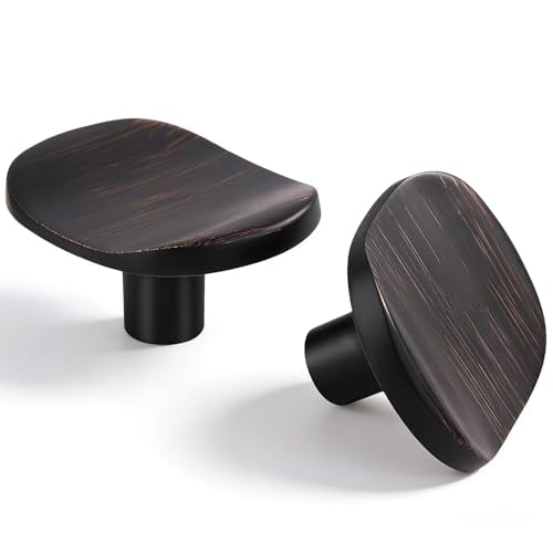 Oil Rubbed Bronze zinc Alloy Solid Cabinet Knobs,Single Hole Drawer Square knob Handles for Cabinets and Dresser Drawers Rustic 6 Pack 877 - color: Oil Rubbed Bronze, size: 6 Pack