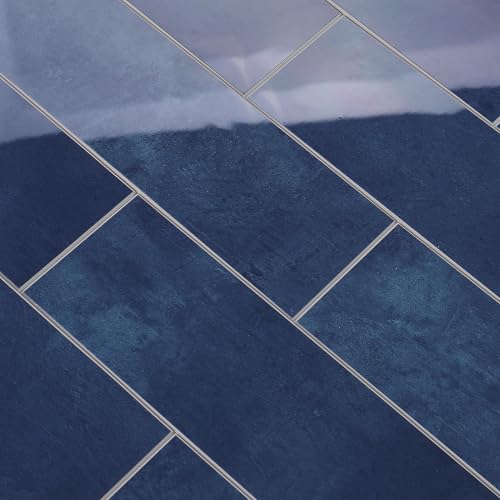 Tilingview 30 PCS Peel and Stick Backsplash Tile for Kitchen/Bathroom/Living Room, 3"x 9" Self-Adhesive Subway Tile for Backsplash, Imitation Glazed Tiles/Handmade Tiles (Glossy Navy Blue) - color: Glossy Navy Blue