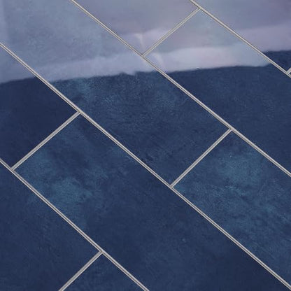 Tilingview 30 PCS Peel and Stick Backsplash Tile for Kitchen/Bathroom/Living Room, 3"x 9" Self-Adhesive Subway Tile for Backsplash, Imitation Glazed Tiles/Handmade Tiles (Glossy Navy Blue) - color: Glossy Navy Blue