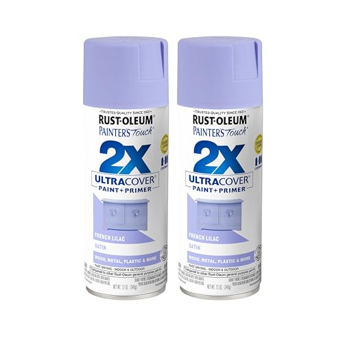 Rust-Oleum Painter's Touch 2X Ultra Cover Spray Paint, Satin French Lilac - color: Satin French Lilac, size: 12 Ounce (Pack of 2)