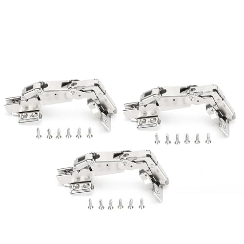 Full Overlay Cabinet Hinges & Stainless Steel Adjustable 3-Pack