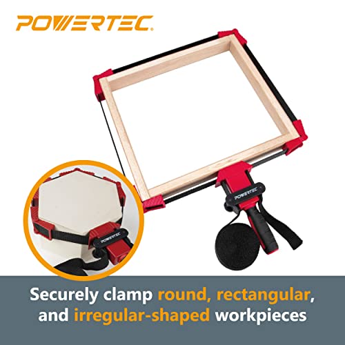 POWERTEC Strap Clamps for Woodworking – Quick Release Band Clamps with Ergonomic Handle, Adjustable Picture Frame Clamp, 13 ft Strap Belt Clamps for Cabinets and Drawers (71122) - style: 1 Pack
