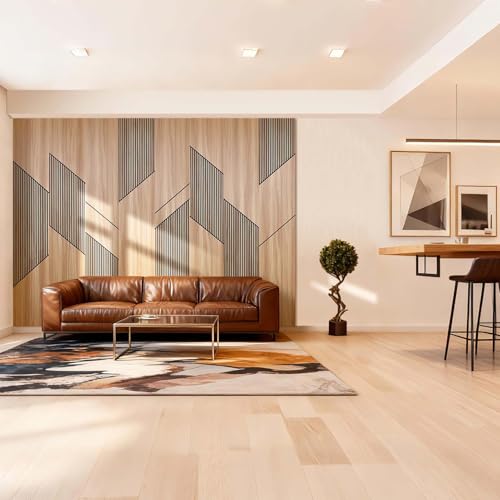 8-Pack Teak Wood Grain 3D WPC Wall Panels with Adhesive, Peel and Stick Wall Panels for Accent Wall, Covers 82.15 Sq Ft, for Luxury Living Room & Bedroom Decor - size: 16" × 94"