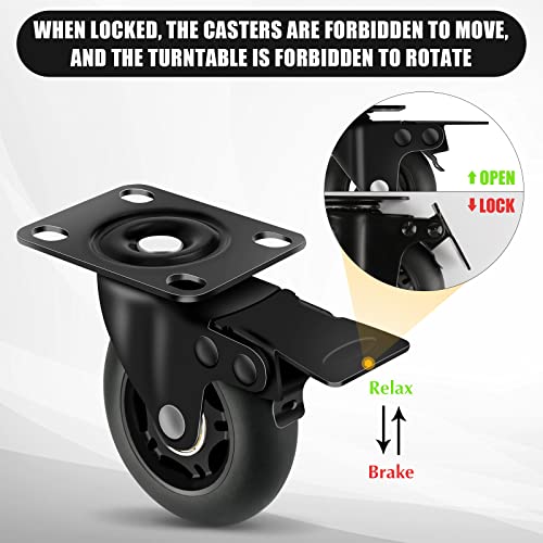 Apllamo 3” Lock Casters Set of 4 Heavy Duty 2000 LBS Total Load