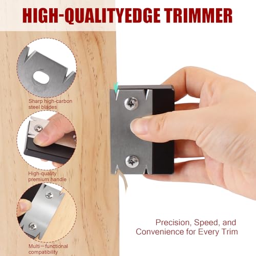 2 Pack Woodworking Edge Trimmer, Hand Planer Edge Bander for Burrs,Edge Corner Planer,Wood Chamfering Fillet Scraper,Edge Banding Cutter for PVC ABS Melamine Veneer,Deburring Tool,MG-022D - size: 2 Pack