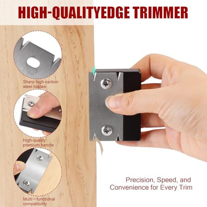 2 Pack Woodworking Edge Trimmer, Hand Planer Edge Bander for Burrs,Edge Corner Planer,Wood Chamfering Fillet Scraper,Edge Banding Cutter for PVC ABS Melamine Veneer,Deburring Tool,MG-022D - size: 2 Pack