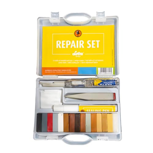 LOBA Repair Set - Floor & Furniture Scratch and Dent Repair Kit, Multi-Surface, Includes 15 Hard Wax Sticks