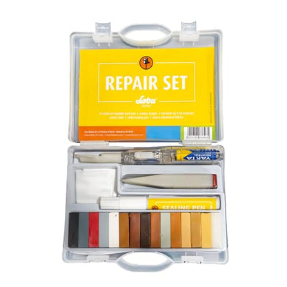 LOBA Repair Set - Floor & Furniture Scratch and Dent Repair Kit, Multi-Surface, Includes 15 Hard Wax Sticks