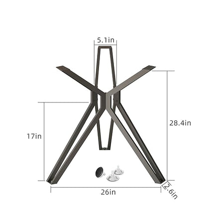 28 Inch Metal Table Base with Suction Cups for DIY Projects - color: Deep Black