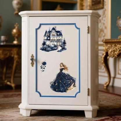 Peacoblue Navy Blue Style Rub On Transfers for Furniture Craft 6"x12" - style: Navy Blue Style