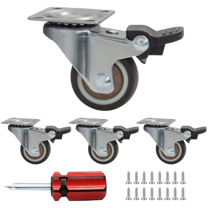 4Pcs 1-1/4Inch Low Profile Casters Wheels - style: 1-1/4 Inch
