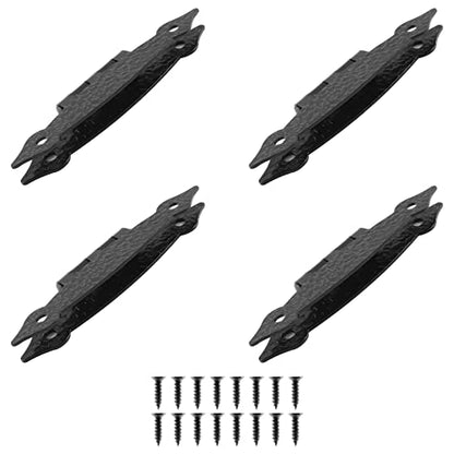 Murtenze 3.5 Inch Black Antique H Hinge 4 Pack Cold Rolled Steel - color: Black