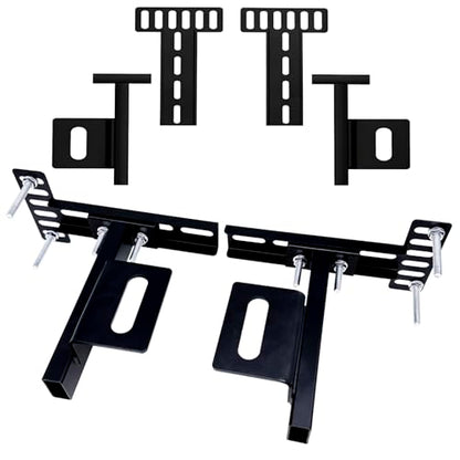Headboard Brackets for Metal Bed Frame, Universal Adjustable Brackets for Headboard with Footboard Extension Kit Fit Twin Full Queen King, Mattress, Matte Black 2 Packs