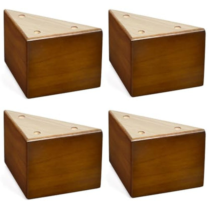 Wood Furniture Legs, Triangle Wood Legs for Couch Sofa Table Dresser Pack of 4 (4 inch) - size: 4 inch