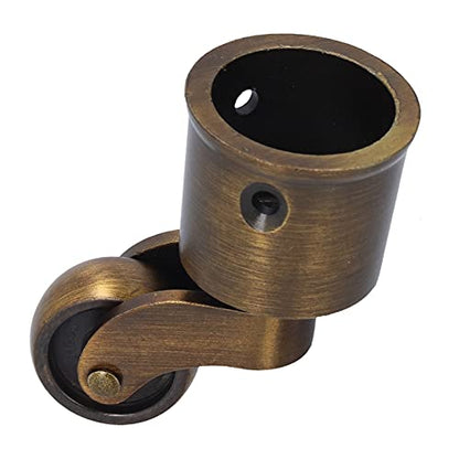 Round Cup Stem Casters, Vintage Brushed 360 Swivel Rolling Wheels for Piano Sofa Zinc Alloy Antique Finish 1 Pack with Screws