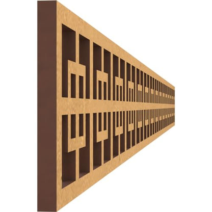 46 3/8"W x 4"H x 3/8"T Cambridge Fretwork Moulding, Raw MDF - color: MDF (Medium Density Fiberboard), size: 4-in. H x 0.375-in. T