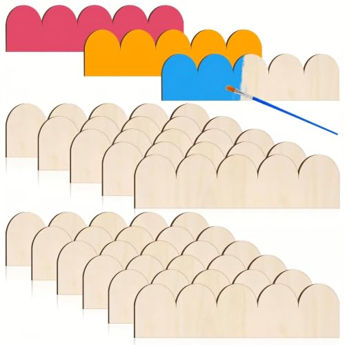 14Pcs Scalloped Wood Trim, Unfinished Decorative Wood Molding