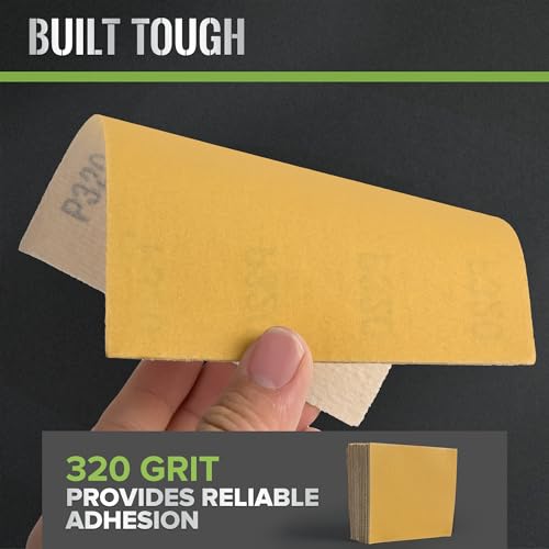 1/4 Sandpaper Sheet 320 Grit 40PCS 4.5 x 5.5 Inch Hook and Loop Sandpaper 1/4 Sheet Sanding Discs for Palm Sander,Wood,Metal,Automotive - style: 320grit