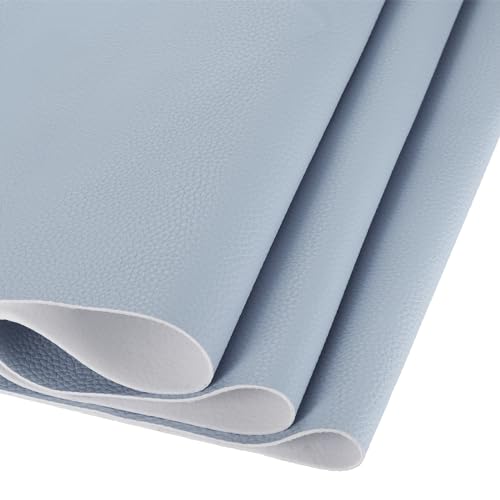 DMiotech 1 Pack 14 Inch x 53 Inch Faux Leather Sheet Furniture Cover Soft Grain Sky Blue PU Leather Roll for Handmade DIY Craft Projects - color: Sky Blue