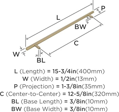 Amerock 12-5/8" Bar Pulls Golden Champagne Drawer Pull - color: Golden Champagne, size: 12-5/8 Inch (320 mm) Center-to-Center