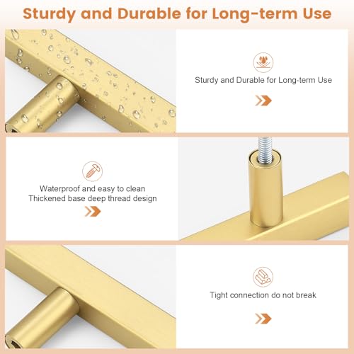 Probrico Brushed Brass Cabinet Pulls & Handles 7.5" CC Square 5 Pack - color: Brushed Brass, size: Hole Center: 192mm(7.5inch)