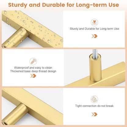 Probrico Brushed Brass Cabinet Pulls & Handles 7.5" CC Square 5 Pack - color: Brushed Brass, size: Hole Center: 192mm(7.5inch)