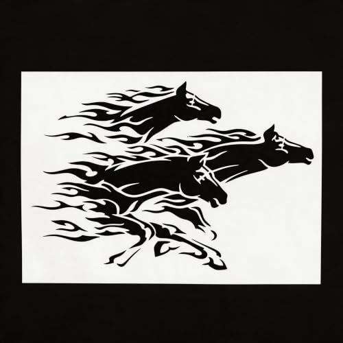 TIAMECH A4 Reusable Running Wild Galloping Horse Stencil for Painting - color: Running Wild Galloping Horse