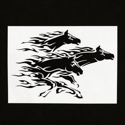 TIAMECH A4 Reusable Running Wild Galloping Horse Stencil for Painting - color: Running Wild Galloping Horse