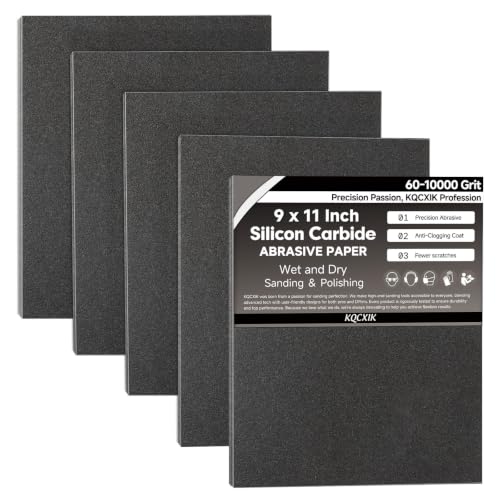 12-Sheet Premium 180 Grit Wet Dry Sandpaper, 9 x 11 Inch - style: 180Grit