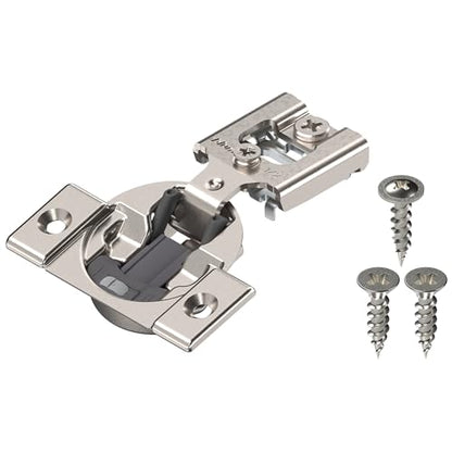 Blum Compact BLUMOTION Hinge (10 Kits), 1/2" Overlay, 105° Opening Angle, Steel, Integrated Soft-Close Hinges for Face Frame Cabinets - size: 10 KITS, style: With Screws