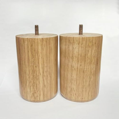 Wood Furniture Legs 4 inch Big Wooden Sofa Cabinet Couch Loveseat Feet Cylinder Style Furniture Legs for Sofa Bed DIY Replacement Feet Set of 4 (4 Inch) - size: 4 Inch