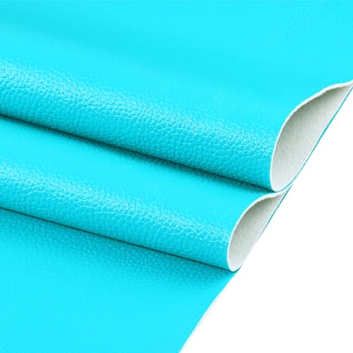Ramya Faux Leather Sheets Roll 12" X 53"(30cm X 135cm) Upholstery Faux Leather Suitable for Handmade DIY, Earrings, Hair Clips, Sewing Crafts Projects (Lake Blue) - color: Lake Blue