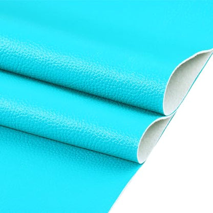 Ramya Faux Leather Sheets Roll 12" X 53"(30cm X 135cm) Upholstery Faux Leather Suitable for Handmade DIY, Earrings, Hair Clips, Sewing Crafts Projects (Lake Blue) - color: Lake Blue