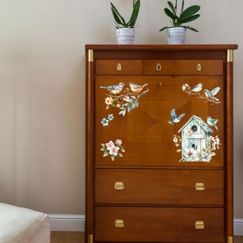 Peacoblue Bird's Nest Rub On Transfers for Furniture Craft 6"x12" - style: Bird's Nest