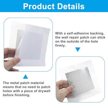 4 x 4 Inch Drywall Repair Patch, 8Pcs - size: 4x4 Inch
