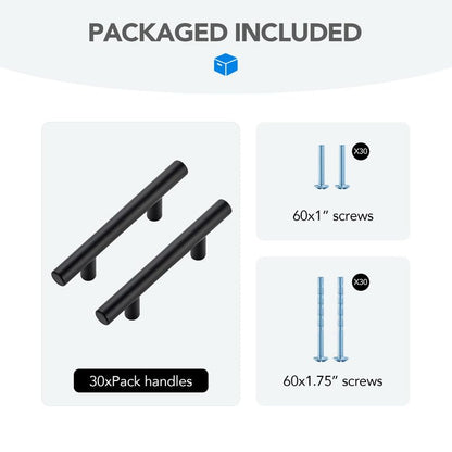 HOME EDIT Matte Black Cabinet Handles, Drawer Pulls, 3 Inch, 30 Pack - color: Matte Black, size: 3 Inch Hole Center