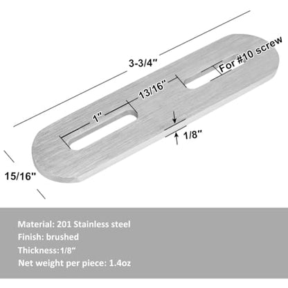 16 Pcs 3-3/4" Slotted Mending Plate,Adjustable Straight Brace - size: 3-3/4"