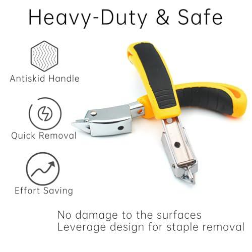 Staple Remover Heavy Duty Staple Puller (2 Pack, Yellow)
