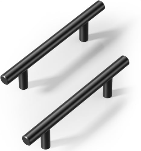Veise Cabinet Handles 10 Pack, 6" Length, 3-3/4" Hole Center, Matte Black - color: Matte Black, size: 3.75 Inch Hole Center