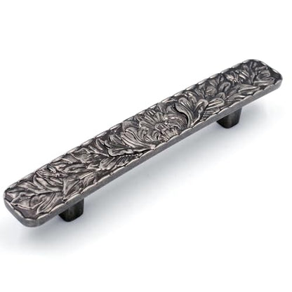 JETLAND Bridged Drawer Cabinet Pulls, 6-Pack Antique Gray 3" Hole Centers, Antique Peony Solid Cast, TG0115AN076 - color: Antique Gray, size: 3 Inch Hole Centers