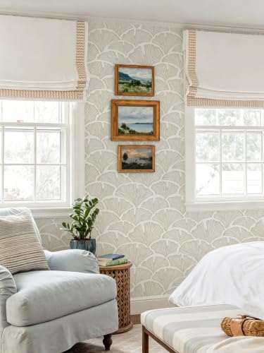 Peel and Stick Wallpaper for Bedroom Khaki&Beige Leaf Self-Adhesive - color: Khaki and Beige, size: 17.3" x 78.7"