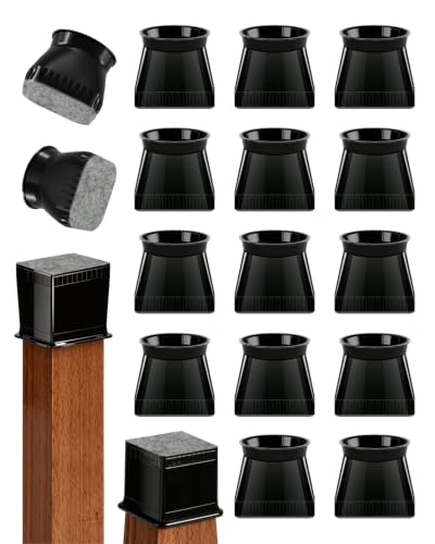 40 Pcs Chair Leg Floor Protectors for Hardwood Floors - color: Black（40pcs）, size: Square L