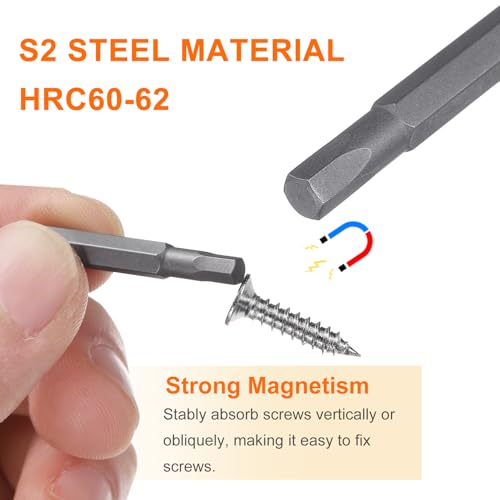 HARFINGTON 3pcs H3.5 Hex Screwdriver Bit 5/32" Hex Shank 28mm Length - size: H3.5