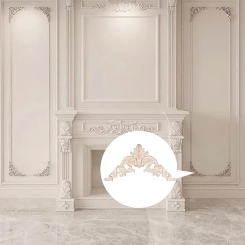 Oedema 4 Pack Decorative Wood Appliques Corner, 11.02"×7.91", Style A
